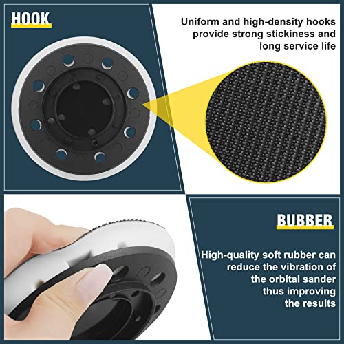 Vanesa Durable 492280 ETS 125 Eq & Pro 5 ltd Jetstream Sanding Pad 125mm (5 in), Soft, 8 Holes fit for festool ETS 125, ES 125, ETSC 125, Pro 5 ltd Random Orbit Sanders Include a 5" Protection Pad - Image 2