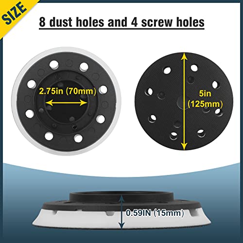 Vanesa Durable 492280 ETS 125 Eq & Pro 5 ltd Jetstream Sanding Pad 125mm (5 in), Soft, 8 Holes fit for festool ETS 125, ES 125, ETSC 125, Pro 5 ltd Random Orbit Sanders Include a 5" Protection Pad - Image 5