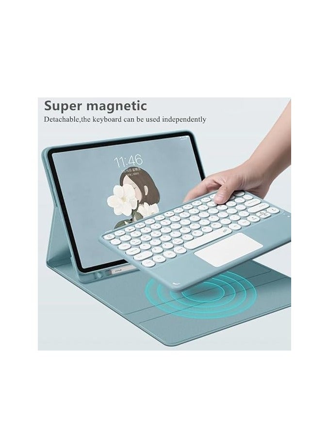 Round Hat Keyboard Case Compatible with Xiaomi Pad 7 / Pad 7 Pro 11.2 Inch 2024, with Detachable Touch Keyboard and Protective Case with Pen Slot  - Image 2