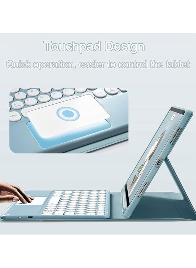 Round Hat Keyboard Case Compatible with Xiaomi Pad 7 / Pad 7 Pro 11.2 Inch 2024, with Detachable Touch Keyboard and Protective Case with Pen Slot  - Image 3