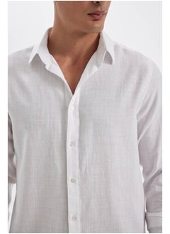 DeFacto Man Woven Modern Fit Polo Neck Long Sleeve Shirt  - Image 5