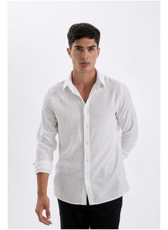 DeFacto Man Woven Modern Fit Polo Neck Long Sleeve Shirt  - Image 3
