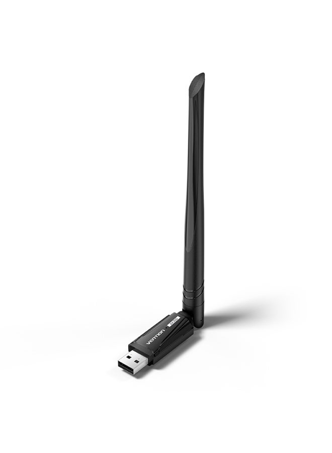 VENTION AX300 USB Wi-Fi Single Band Adapter With High Gain Antenna Black Model #KDVB0 - Image 1
