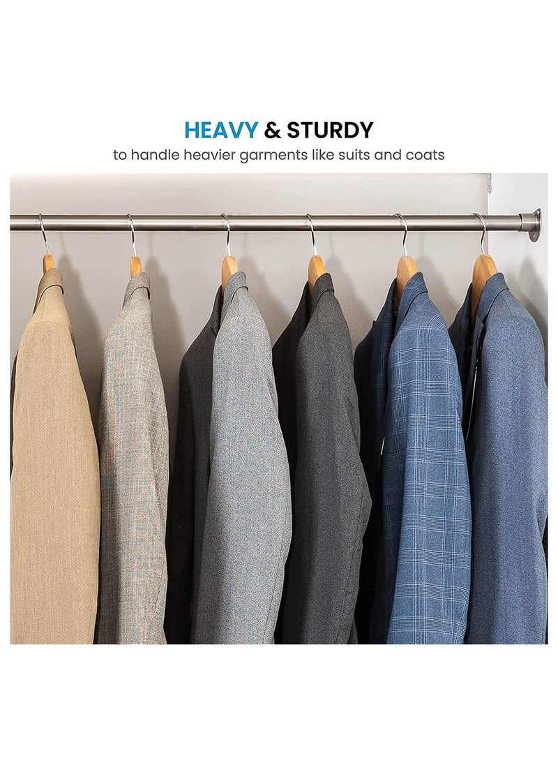 AXENTURE - 44.5cm Natural Wooden Suit Hangers with Wide Shoulder,Coat Hanger with Non Slip Pants Bar, for Jacket Trousers,Coat,360° Swivel Hook 5PCS - Image 1