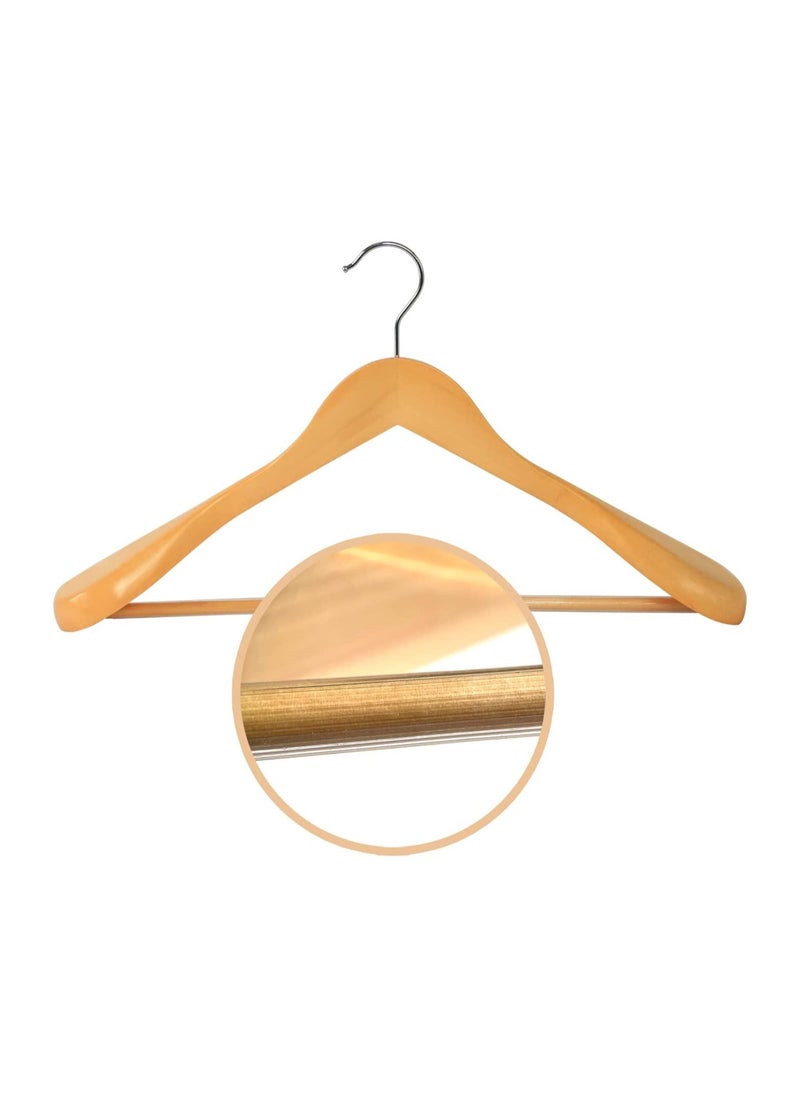 AXENTURE - 44.5cm Natural Wooden Suit Hangers with Wide Shoulder,Coat Hanger with Non Slip Pants Bar, for Jacket Trousers,Coat,360° Swivel Hook 5PCS - Image 1