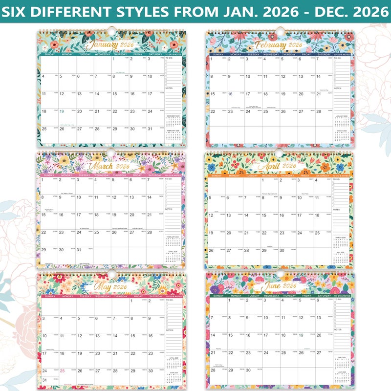 Feteulo 2026 Calendar - 2026 Wall Calendar 12 Month, 14.6" x 11.5", Calendar 2026, Large Wall Calendar 2026 from Jan. 2026 - Dec. 2026, 2026 Hanging Calendar, Twin-Wire Binding, Julian Dates - Image 5