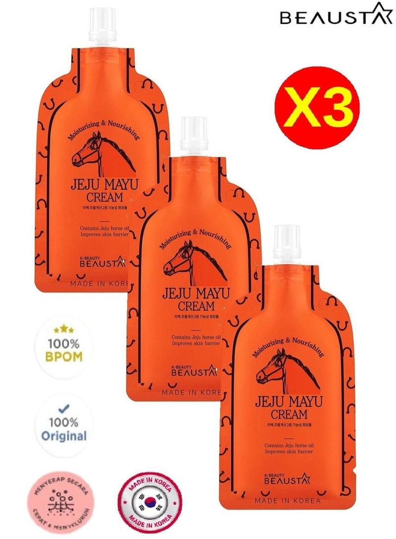 Beausta Jeju Mayu Horsetail Oil Face Cream 15 ml (3 Pack) - Image 1