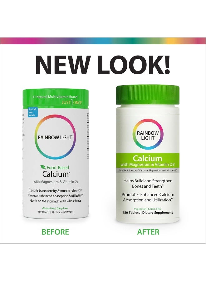 Rainbow Light Calcium With Magnesium and Vitamin D3 Tablets, Dietary Supplement Provides Bone Health and Teeth Support, With Calcium, Magnesium and Vitamin D, Vegetarian and Gluten Free, 180 Count - Image 2