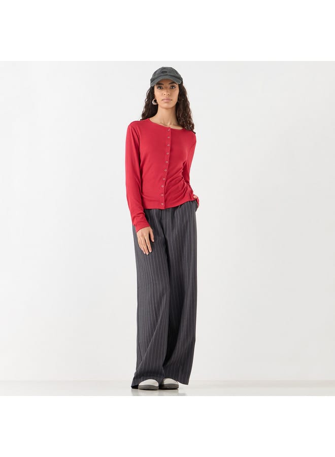 Lee Cooper Lee Cooper Ribbed Shirt with Crew Neck and Long Sleeves - Image 2