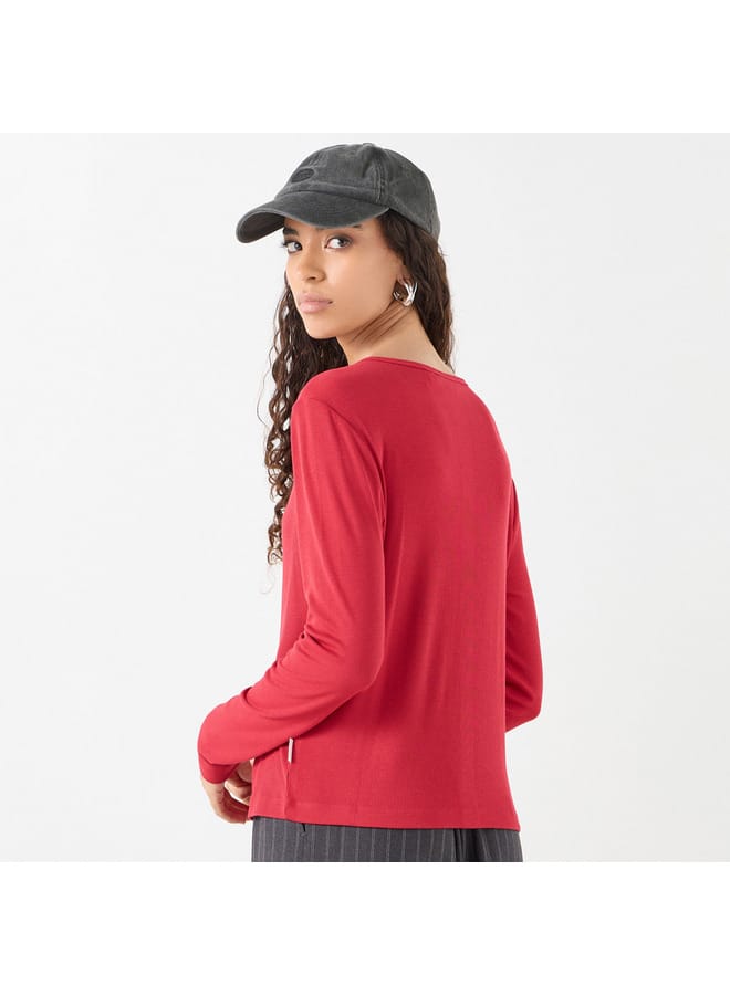 Lee Cooper Lee Cooper Ribbed Shirt with Crew Neck and Long Sleeves - Image 3