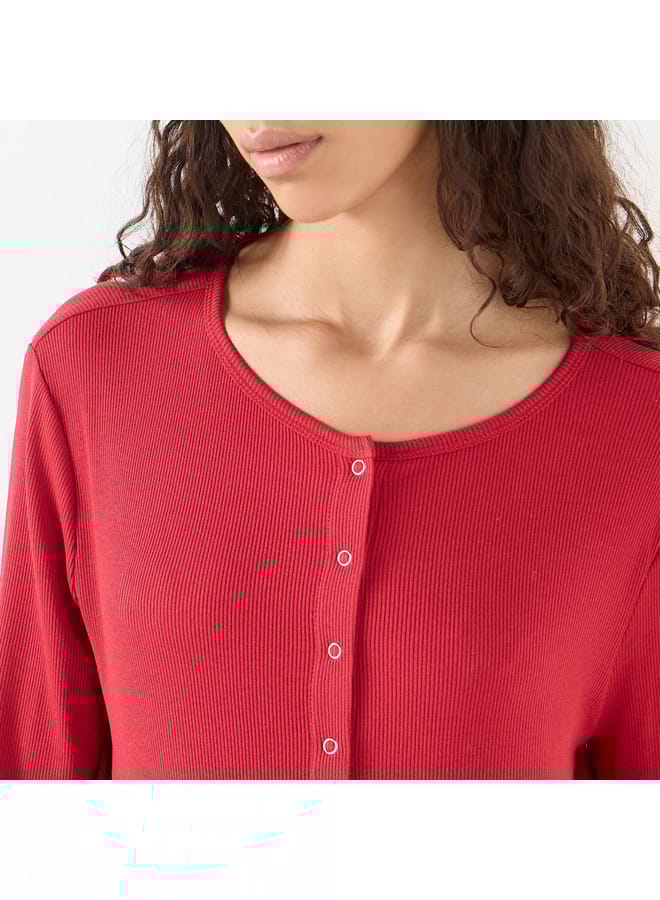 Lee Cooper Lee Cooper Ribbed Shirt with Crew Neck and Long Sleeves - Image 4