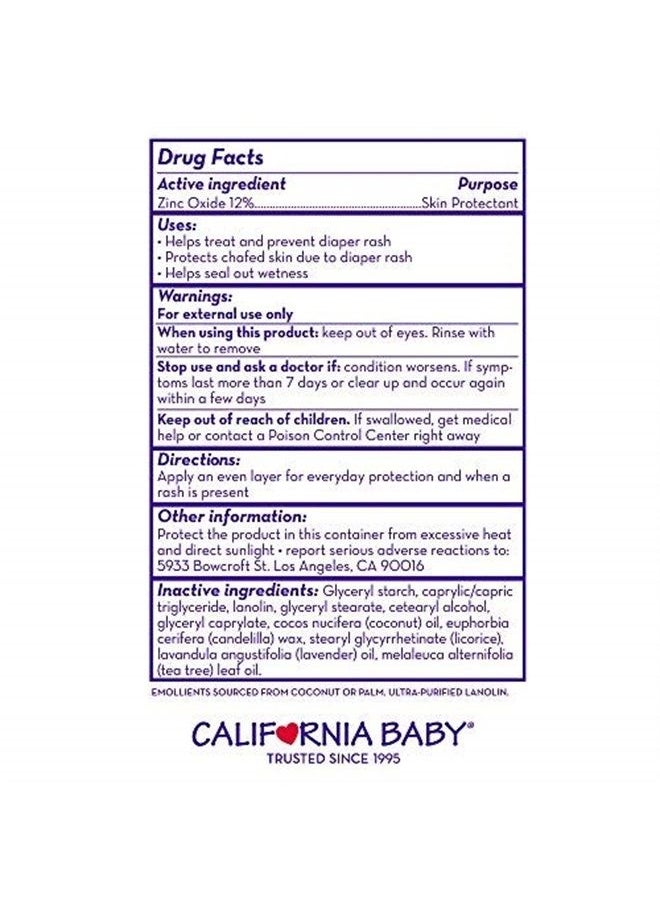 California Baby Calming Diaper Rash Ointment | 100% Bio-Based (USDA-Certified) | Calming Lavender Scent | Allergy-Friendly | Baby Diaper Rash Cream for Irritated & Sensitive Skin | 82 g / 2.9 oz. 
