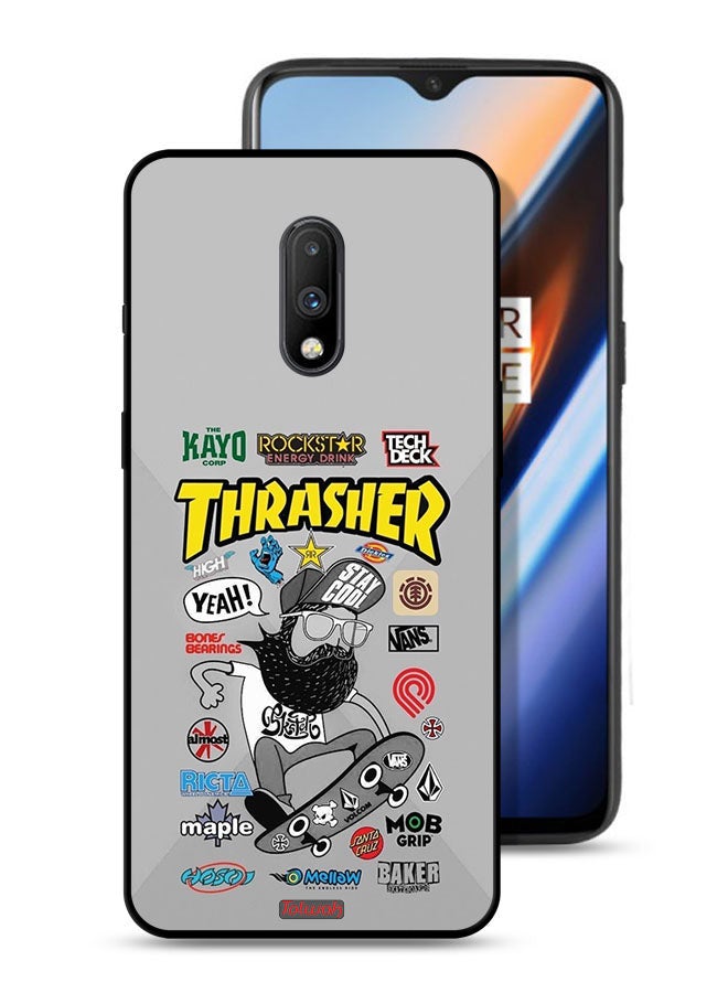 Tolwak OnePlus 7 Protective Case Cover Thrasher Sticker - Image 1