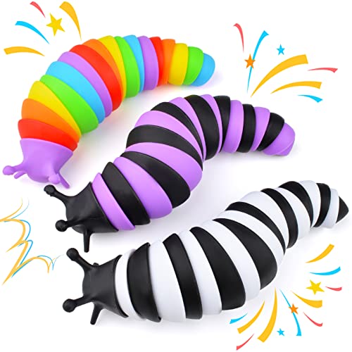 Cevioce Fidget Slug Toy 3Pcs Autism Sensory Toys for Autistic Children Toddler Airplane Car Travel Essential Toys Slug Fidget Toys for Kids & Adults Christmas Stocking Stuffers Gifts for Girls Boys - Image 1
