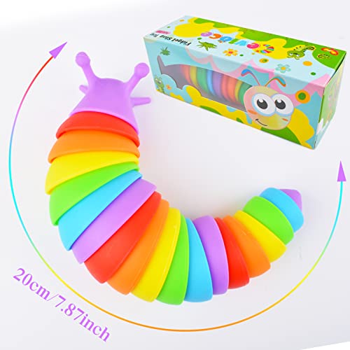 Cevioce Fidget Slug Toy 3Pcs Autism Sensory Toys for Autistic Children Toddler Airplane Car Travel Essential Toys Slug Fidget Toys for Kids & Adults Christmas Stocking Stuffers Gifts for Girls Boys - Image 4