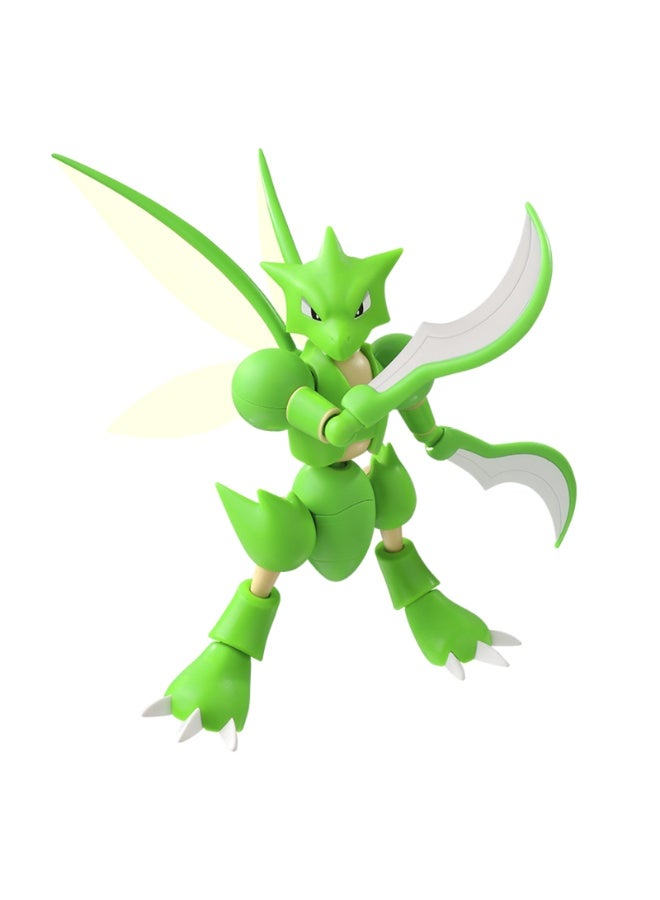 Blokees Pokemon Classic Version-L Scyther Model Kit | Buildable Poseable Action Figure for Kids Age 9+ | New Encounter of Exploration Series | Collectible Display Toy with Stand - Image 3