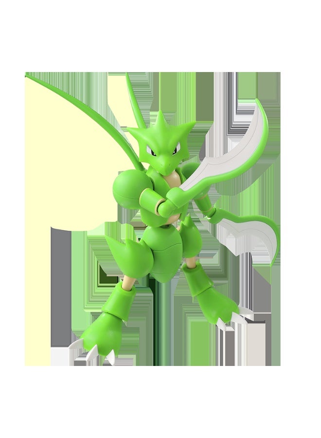 Blokees Pokemon Classic Version-L Scyther Model Kit | Buildable Poseable Action Figure for Kids Age 9+ | New Encounter of Exploration Series | Collectible Display Toy with Stand - Image 5