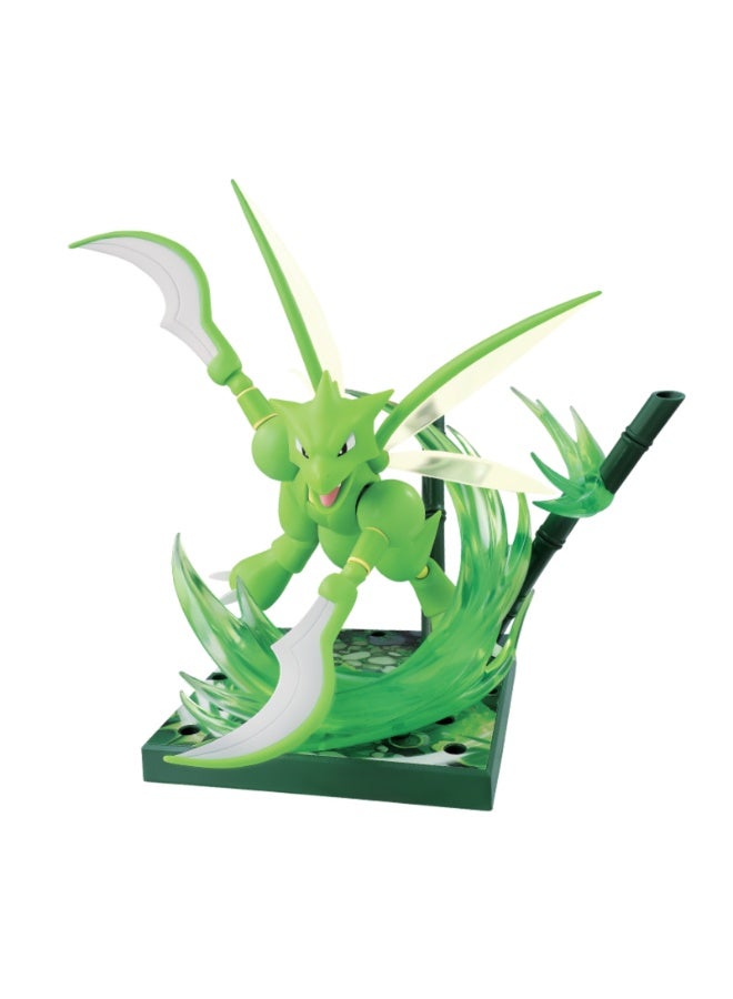 Blokees Pokemon Classic Version-L Scyther Model Kit | Buildable Poseable Action Figure for Kids Age 9+ | New Encounter of Exploration Series | Collectible Display Toy with Stand - Image 4