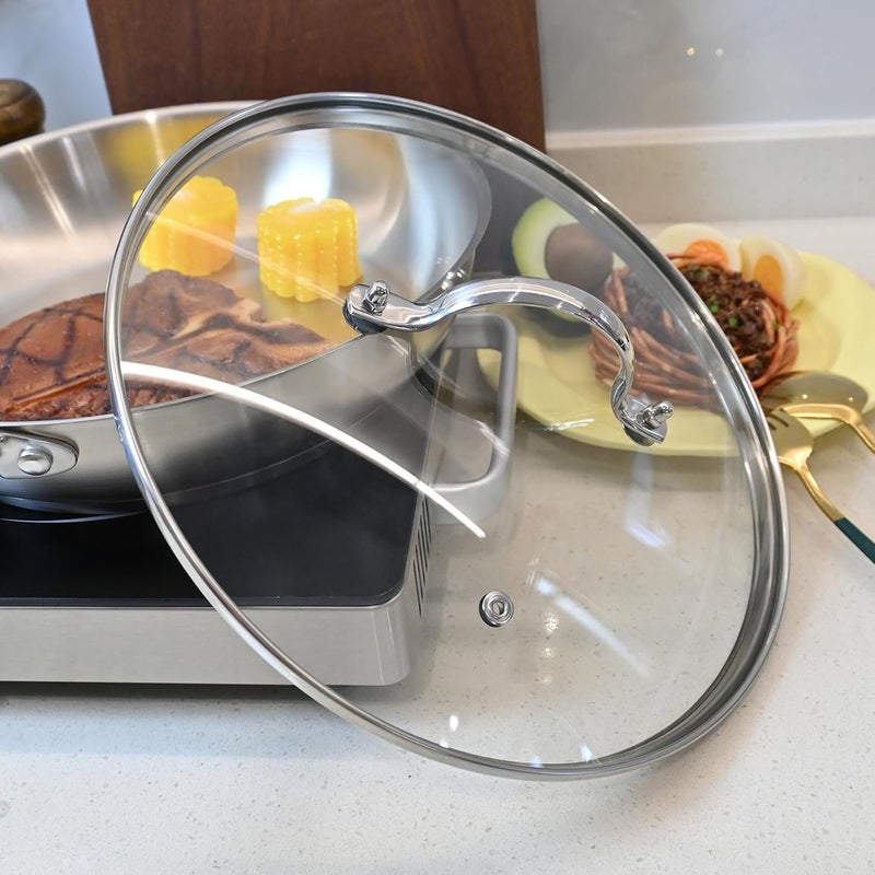 Antrader Tempered Glass Lid,10.5Inch Cookware Glass Replacement Lid For Any Skillet/Frying Pan/Pot (Interior Diameter: 10.18inch, Exterior Diameter: 10.71inch) - Image 4
