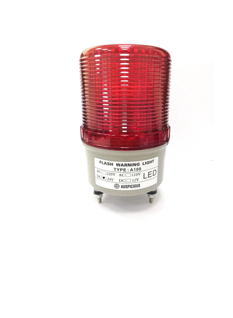 Auspicious Red LED Beacon Light Flashing Type Screw Mount Base A100F Auspicious 12VDC - Image 2