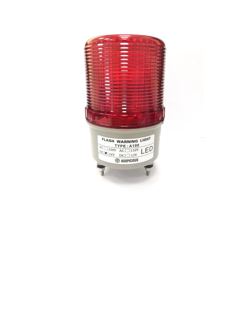 Auspicious Red LED Beacon Light Flashing Type Screw Mount Base A100F Auspicious 12VDC - Image 3