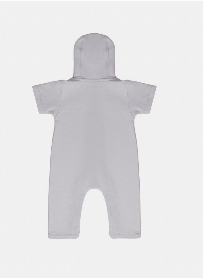 Junior Baby Boys Printed Hooded Romper  - Image 2