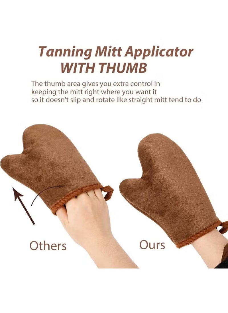 ATRJSZ 2 Pack Self Tanning Mitt Applicator Mitt Self Tanner Mits Self Tan Face Mit Tan Physics True Color Sunless Tanner Spray Tan Mitt Applicator Sunless Tanning  - Image 4