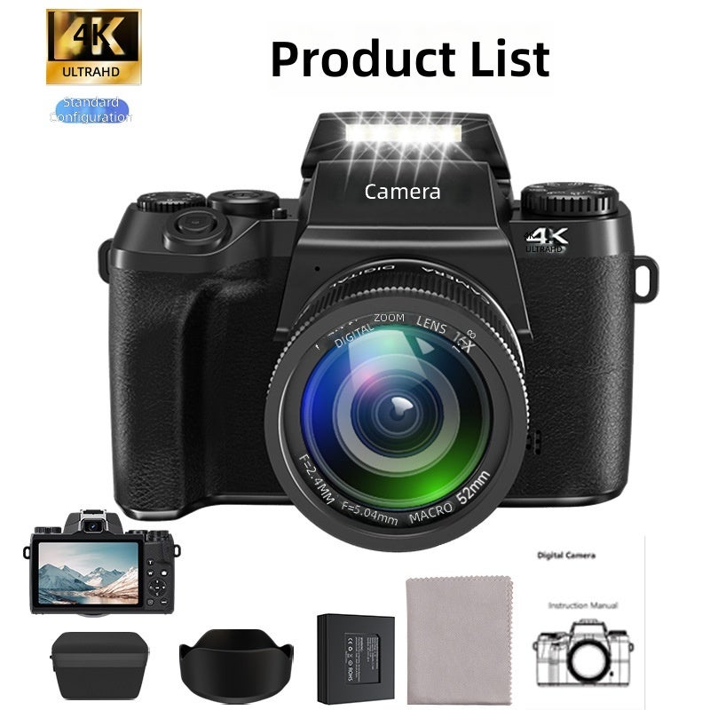 Cross-Border Dual-Camera Mirrorless Digital Camera with 4-inch Touchscreen, HD Selfie Mode, and Professional Photography Features for Students - Image 4