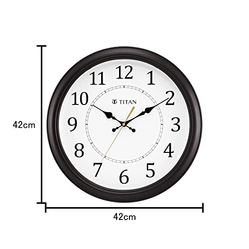Titan Classic Brown Wall Clock with Silent Sweep Technology - 42.0 cm x 42.0 cm (Large) - Image 3