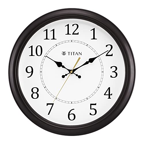 Titan Classic Brown Wall Clock with Silent Sweep Technology - 42.0 cm x 42.0 cm (Large) - Image 1