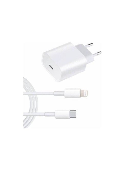 محول طاقة USB-C بقدرة 20 وات مع كابل لايتنينج إلى USB-C
