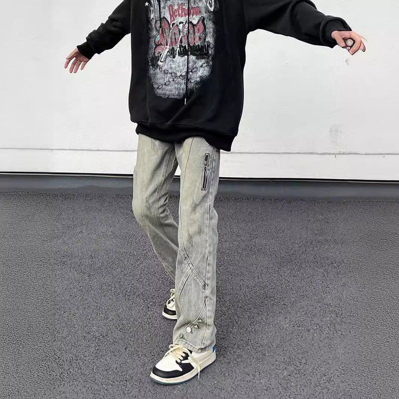 Unisex Classic Denim Jeans Loose Fit Daily Outdoor Wear - Image 3