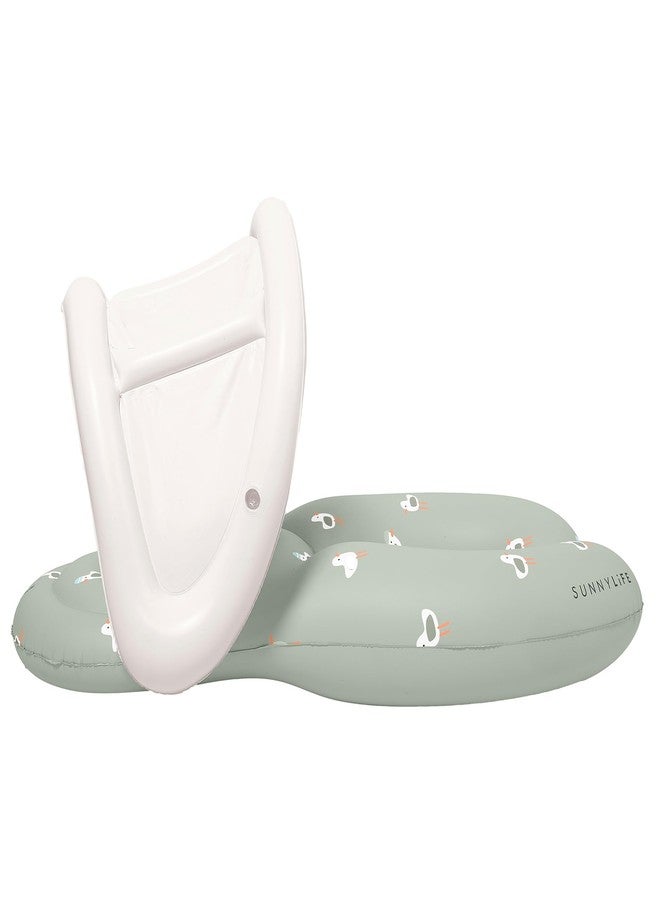 SUNNYLiFE Float Together Baby Seat, Sammy The Seagull Green, PVC, 43.31 x 29.13 x 25.59 inches, Caregiver and Baby Float with Removable Canopy, for 11-15kg Children - Image 4