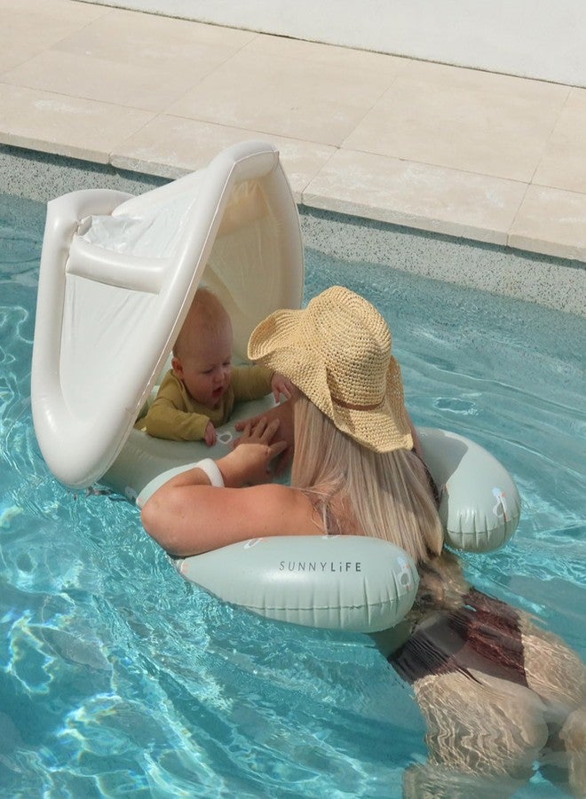 SUNNYLiFE Float Together Baby Seat, Sammy The Seagull Green, PVC, 43.31 x 29.13 x 25.59 inches, Caregiver and Baby Float with Removable Canopy, for 11-15kg Children - Image 3