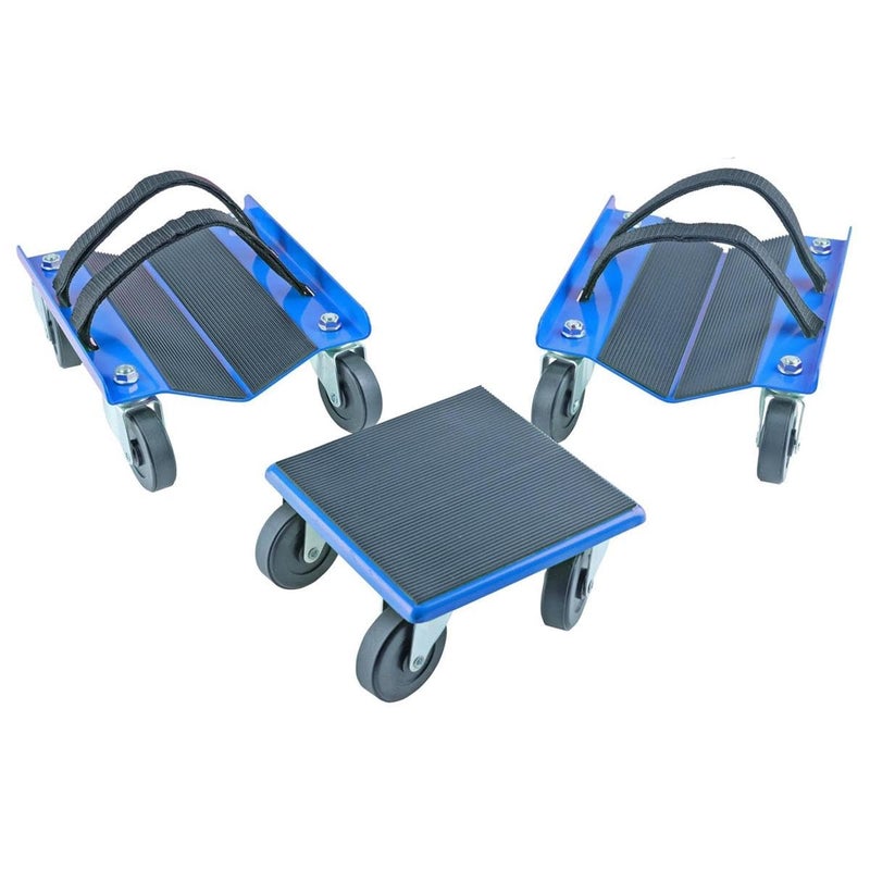 KASTFORCE دمى Kastforce Snowmobile Dollies ذات حماية كاملة من المطاط وشديدة التحمل تحمل ما يصل إلى 1500 رطل (682 كجم) على شكل حرف V مع عجلات دوارة 2.5 بوصة وزوجين من الأشرطة شديدة التحمل Kf2020 - Image 2