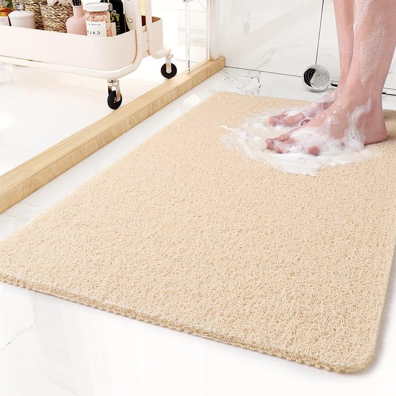 Non-Slip Bathtub Mat, 17x30 Inch, Quick Drying PVC Loofah Bathroom Mat - Image 1