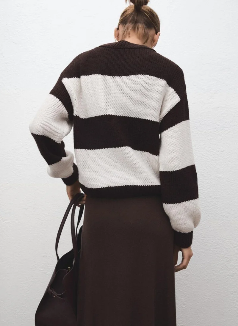 MANGO Knit striped sweater