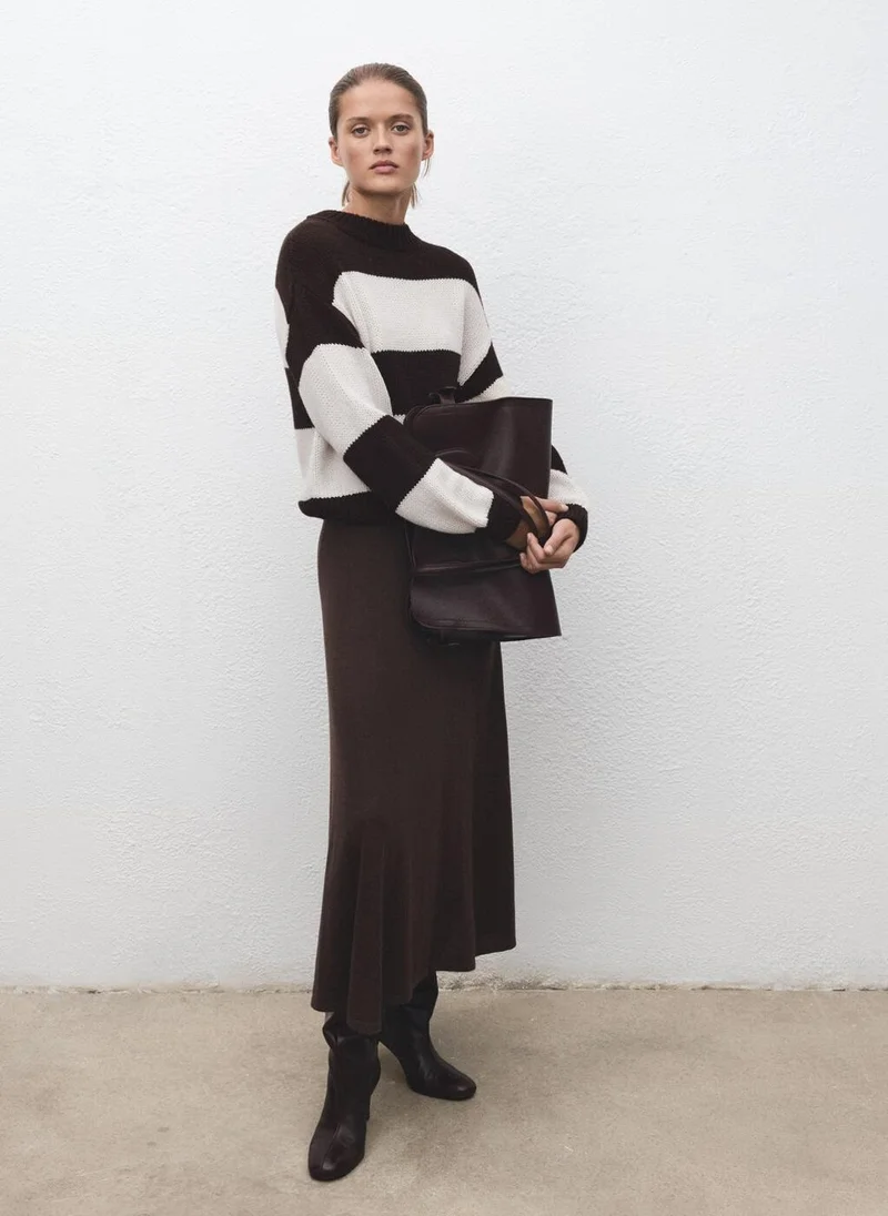 مانجو كنزة صوف مخططة