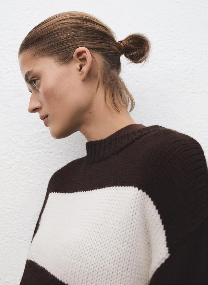 مانجو كنزة صوف مخططة