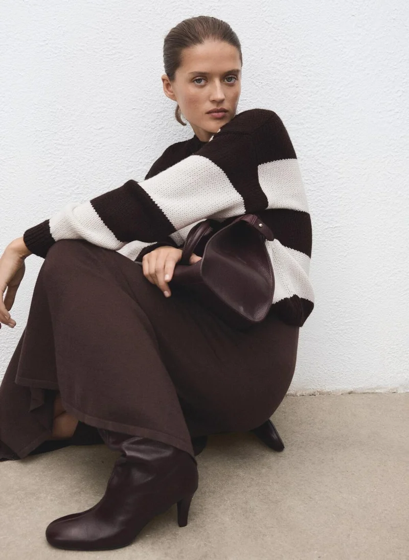 مانجو كنزة صوف مخططة