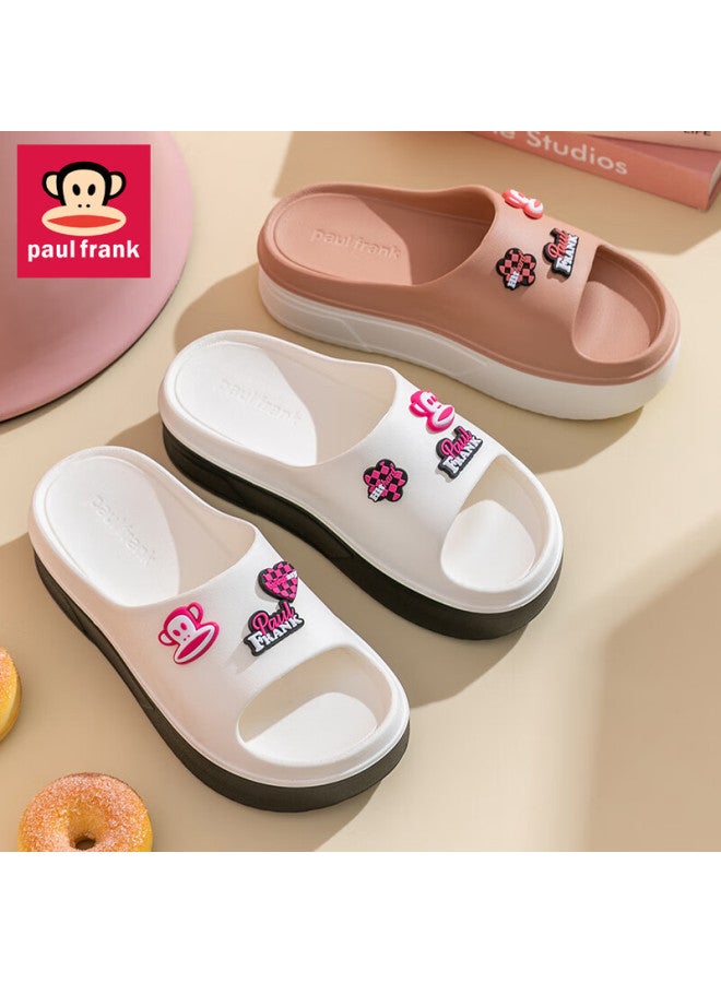 Paul Frank Big Mouth Monkey Slippers Women's Summer Home Double Color Thick Bottom Soft Elastic Fashionable And Wearable Sandals 6025 Milk Coffee 38-39 - Image 2