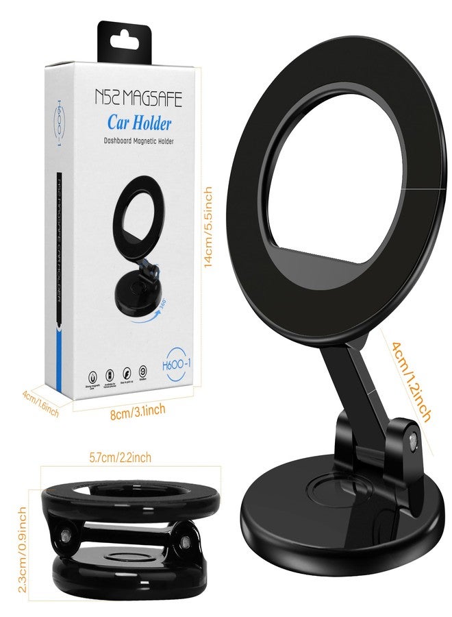 Vynora Magnetic Car Phone Holder, N55 Strong Magnets, 360° Rotation Dashboard Magnetic Phone Holder for Car, Folding Car Magnet Phone Mount for iPhone 16 15 14 13 Pro Max - Image 2