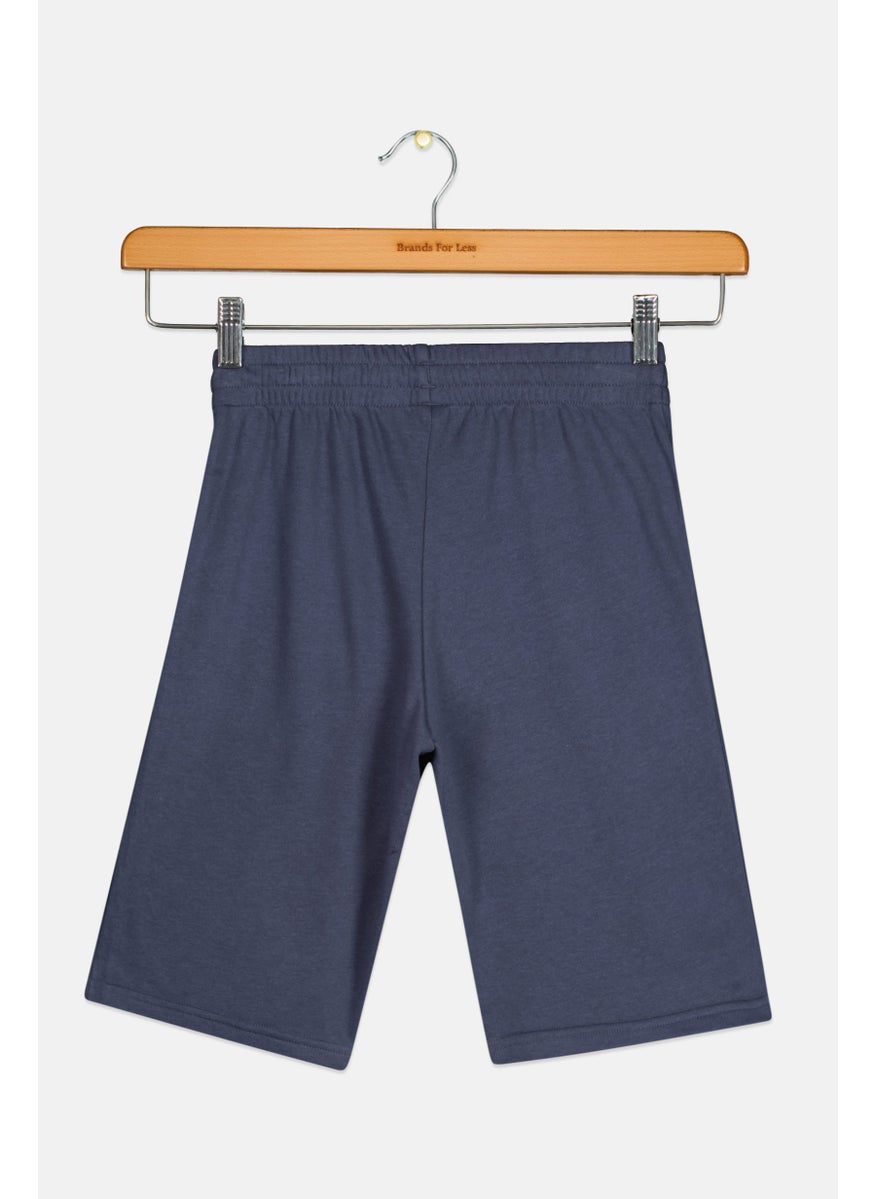 Adidas Kids Boy Brand Logo Outdoor Shorts, Navy  - Image 2