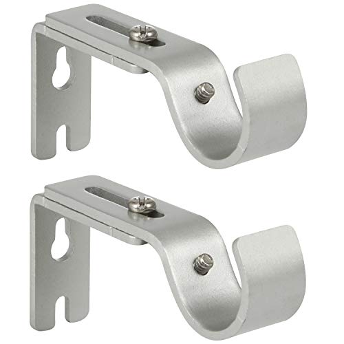 Anndason Heavy Duty Adjustable Curtain Rod Brackets Rod Holders for 1 Inch Rod, Silver Color, (Set of 2) - Image 1