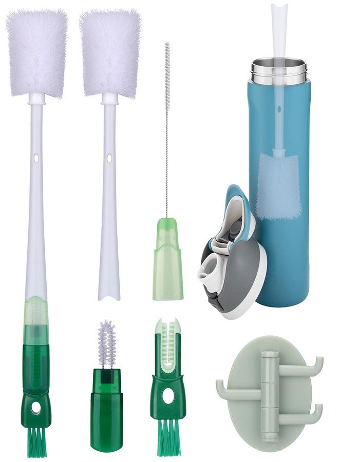 Mity Rain 5-in-1 Straw Cleaner Brush Fit for Owala FreeSip 24oz/32oz/40oz, Multifunctional Water Bottle Cleaner Brush Kit for Owala/Stanley/Yeti Tumbler Cup Accessories (Blue) - Image 1