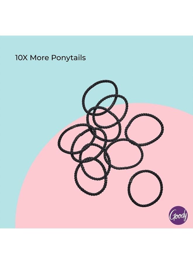 Goody - Goody Nonslip Womens Elastic Hair Tie - 10 Count, Black - 4MM for Medium Hair- Ouchless Hair Accessories for Women Perfect for Long Lasting Braids, Ponytails and More - Pain-Free - Image 1