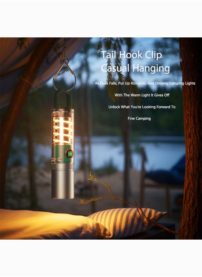 OASIS DESERT Outdoor Camping Flashlight Strong Light Long Distance P50 Double Light Source White Laser Portable Led Tent Multi-Functional Small Flashlight  - Image 2