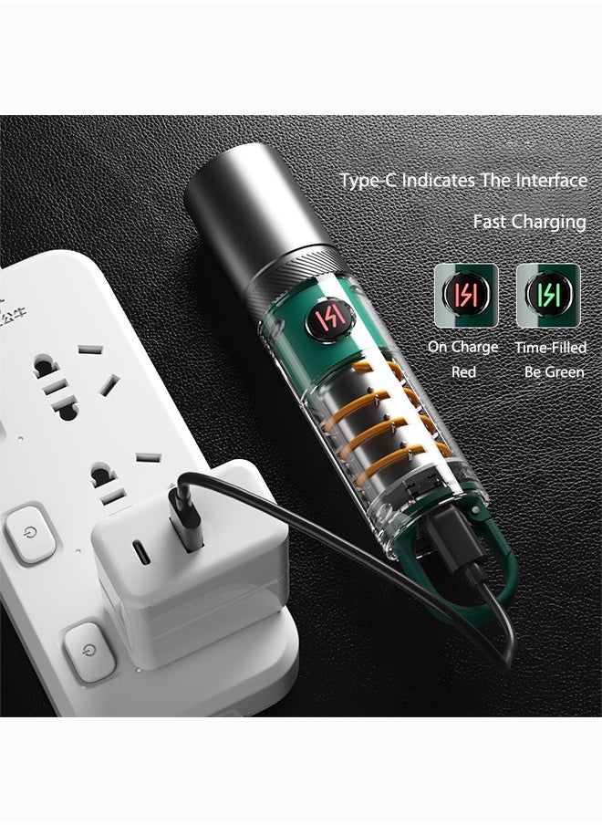OASIS DESERT Outdoor Camping Flashlight Strong Light Long Distance P50 Double Light Source White Laser Portable Led Tent Multi-Functional Small Flashlight  - Image 3