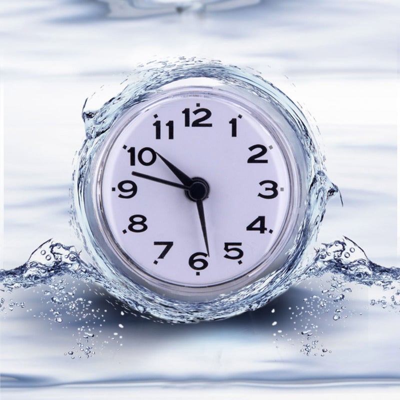 QUARTZ Bathroom Kitchen Mirror Suction Wall Clock Shower Waterproof Quartz Clocks Decoration Purple - Image 5