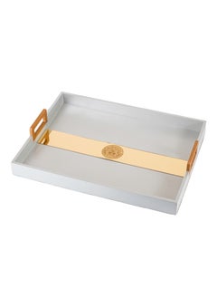 Hic Wooden serving tray silver color with gold acrylic pattern 